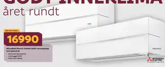 Megaflis Mitsubishi Electric Kaiteki 6600 varmepumpe hvit/perlehvit tilbud