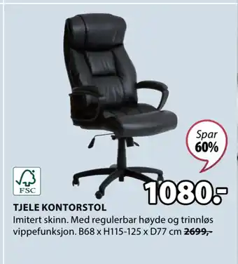 JYSK TJELE KONTORSTOL tilbud
