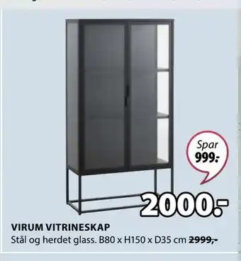 JYSK VIRUM VITRINESKAP tilbud