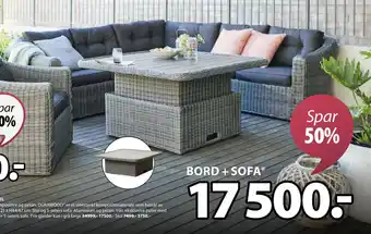 JYSK TAMBOHUSE BORD + SOFA tilbud