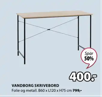 JYSK VANDBORG SKRIVEBORD tilbud