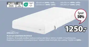 JYSK PLUS S25 VENDBAR MADRASS tilbud