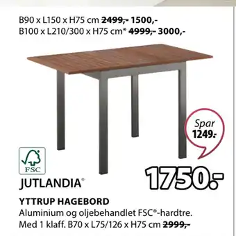 JYSK YTTRUP HAGEBORD tilbud