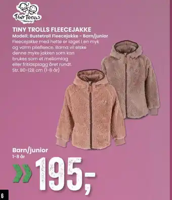 Sport Outlet TINY TROLLS FLEECEJAKKE tilbud