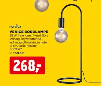 jem & fix VENICE BORDLAMPE tilbud