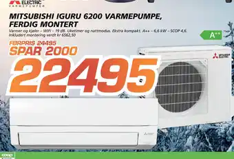 Coop Byggmix MITSUBISHI IGURU 6200 VARMEPUMPE, FERDIG MONTERT tilbud