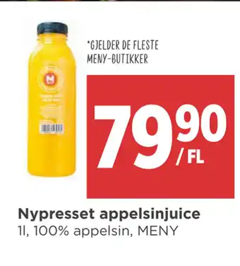 Meny Nypresset appelsinjuice tilbud