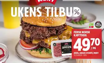 Meny FERSK NORSK KJØTTDEIG tilbud