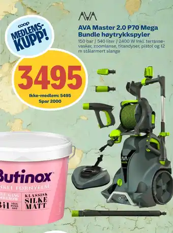 Coop Byggmix AVA Master 2.0 P70 Mega Bundle høytrykkspyler tilbud