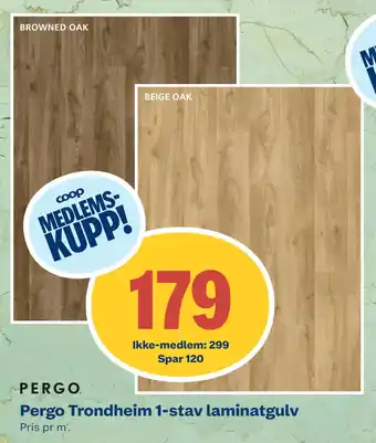 Coop Byggmix Pergo Trondheim 1-stav laminatgulv tilbud