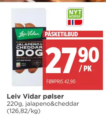 Meny Leiv Vidar pølser tilbud