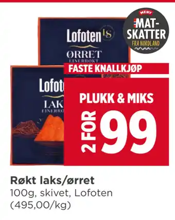 Meny Røkt laks/ørret tilbud