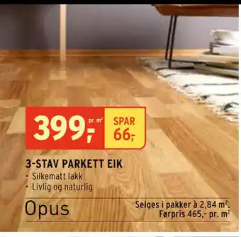 Montér 3-STAV PARKETT EIK tilbud
