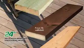 Coop Byggmix 28X120 ROYALIMPREGNERT TERRASSEBORD BRUN tilbud