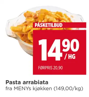 Meny Pasta arrabiata tilbud