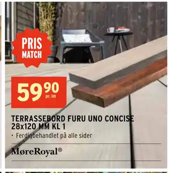 Montér TERRASSEBORD FURU UNO CONCISE 28x120 MM KL 1 tilbud