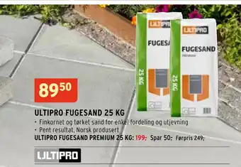 Montér ULTIPRO FUGESAND 25 KG tilbud