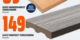 Obs Bygg 24X137 KOMPOSITT TERRASSEBORD tilbud