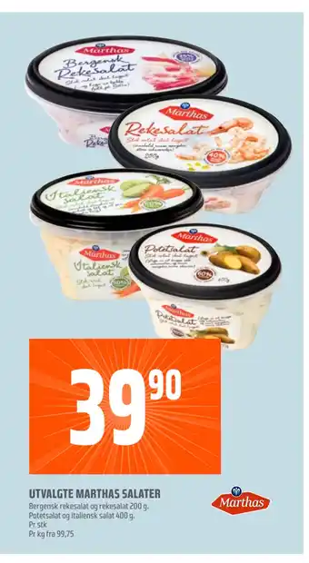 Coop Obs UTVALGTE MARTHAS SALATER tilbud