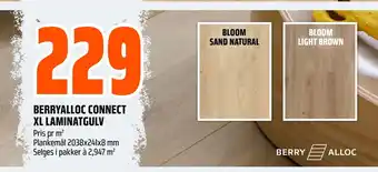 Obs Bygg BERRYALLOC CONNECT XL LAMINATGULV tilbud