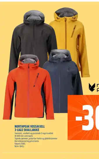 Coop Obs NORTHPEAK VOSSAFJELL 3-LAGS SKALLJAKKE tilbud