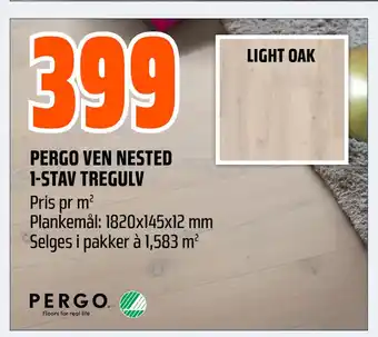 Obs Bygg PERGO VEN NESTED 1-STAV TREGULV tilbud