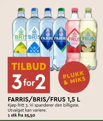 Coop Mega FARRIS/BRIS/FRUS 1,5 L tilbud