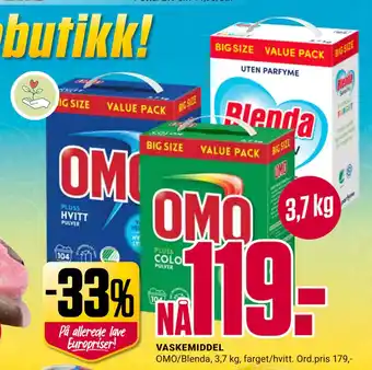 Europris VASKEMIDDEL tilbud