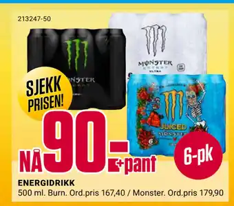 Europris ENERGIDRIKK tilbud