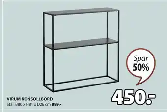 JYSK VIRUM KONSOLLBORD tilbud