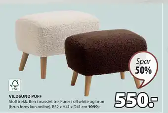 JYSK VILDSUND PUFF tilbud