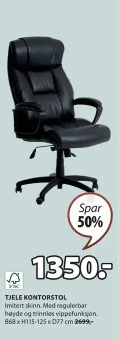 JYSK TJELE KONTORSTOL tilbud