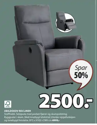 JYSK ABILDSKOV RECLINER tilbud
