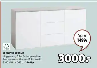 JYSK JERNVED SKJENK tilbud
