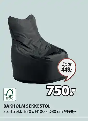 JYSK BAKHOLM SEKKESTOL tilbud