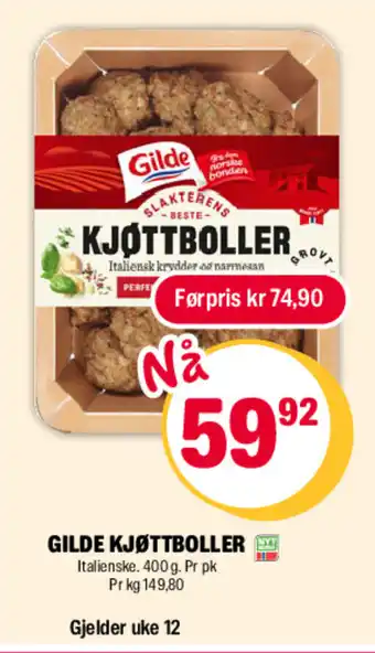 Coop Extra GILDE KJØTTBOLLER tilbud