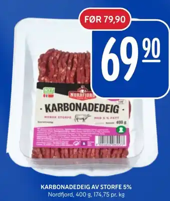 Rema 1000 KARBONADEDEIG AV STORFE 5% tilbud