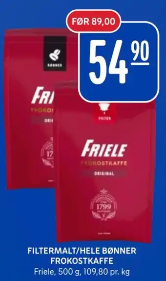 Rema 1000 FILTERMALT/HELE BØNNER FROKOSTKAFFE tilbud