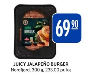 Rema 1000 JUICY JALAPEÑO BURGER tilbud