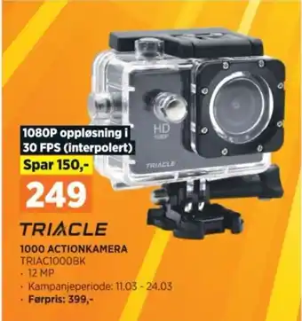 POWER 1000 ACTIONKAMERA TRIAC1000BK tilbud