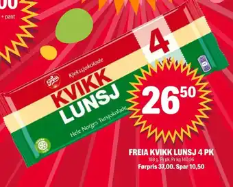 Coop Extra Kvikk lunsj sjokoladebar tilbud
