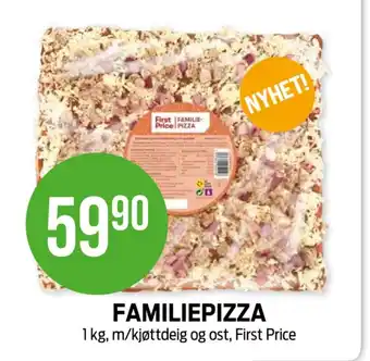 Kiwi First price familiepizza med kjøttdeig og ost tilbud