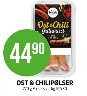 Kiwi Folkets ost & chilipølser tilbud