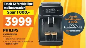 POWER PHILIPS KAFFEMASKIN tilbud