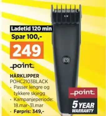 POWER HÅRKLIPPER POHC2103BLACK tilbud