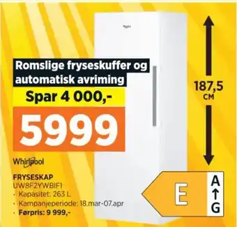 POWER FRYSESKAP UW8F2YWBIF1 tilbud