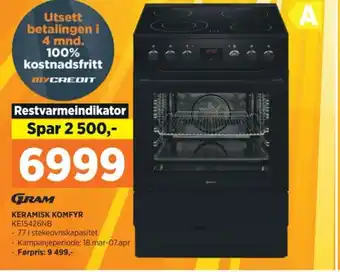 POWER KERAMISK KOMFYR KE15426NB tilbud