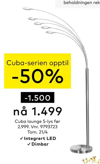 Skeidar Cuba lounge 5-lys tilbud