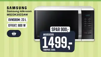 Skousen Samsung mikroovn MS23K3523AW tilbud