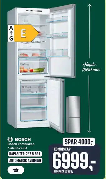 Skousen Bosch kombiskap KGN36VLED tilbud